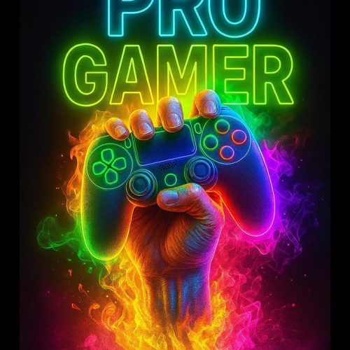 Pro Gamer Neon Poster_ RGB Gaming Room Wall Art (digital Download - Etsy
